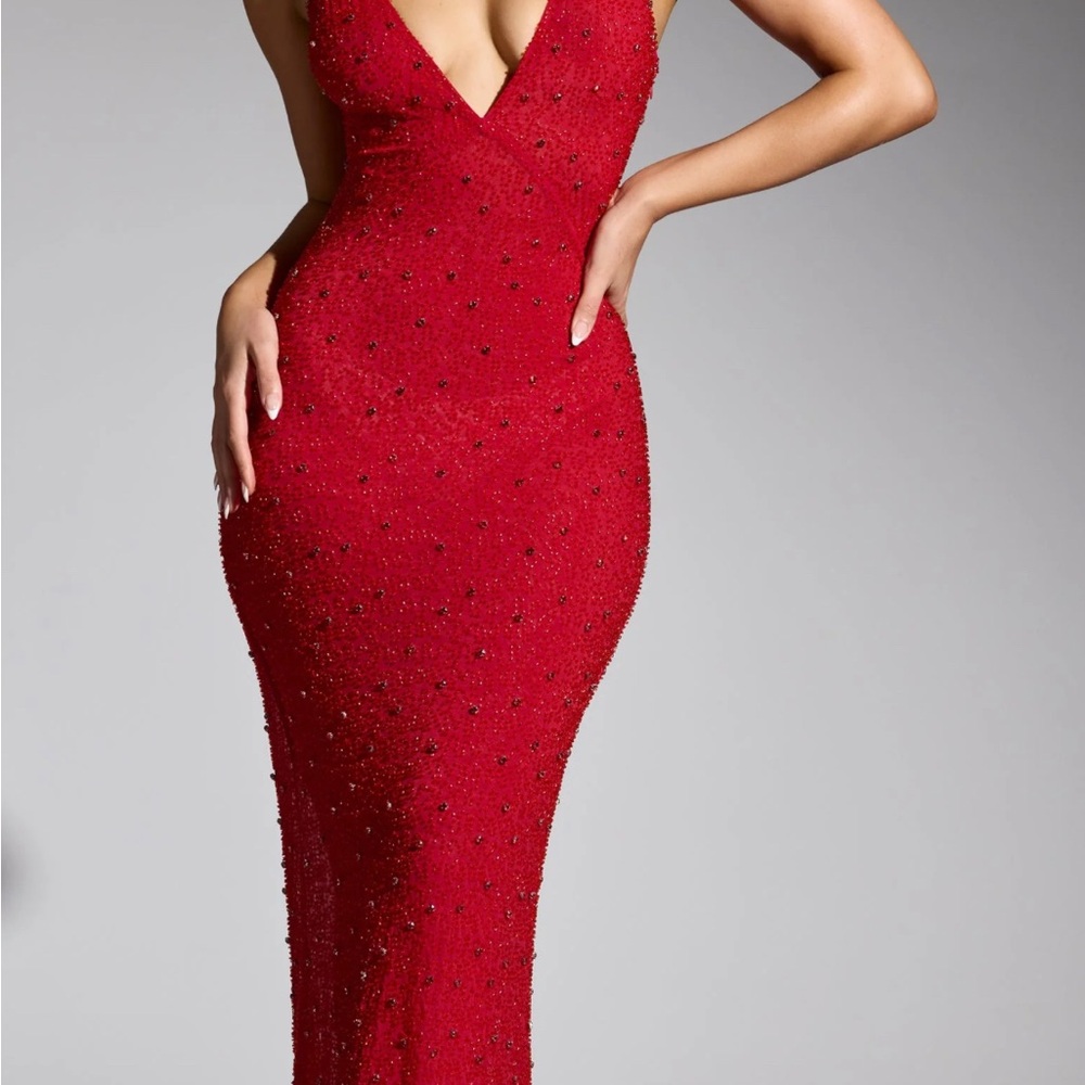 Oh Polly Elegant Red Evening Gown